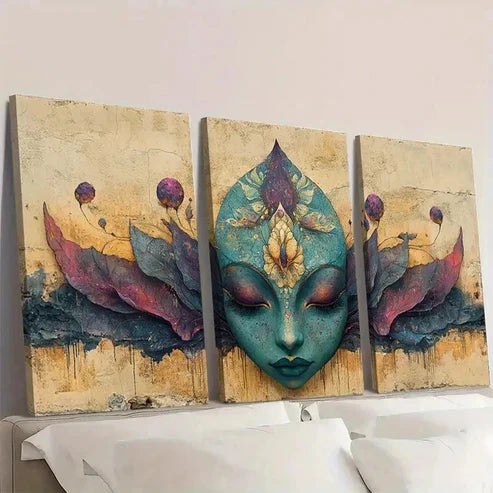 3pcs Sage Green and Lavender S Wall Art Set Canvas Unframed - High Quality Print 100% Australian Made Wall Canvas - Bella Home Decor