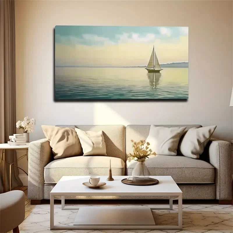 Beautiful Sea View Suitable Wall Art Canvas Office Home Room Framed 120x60cm