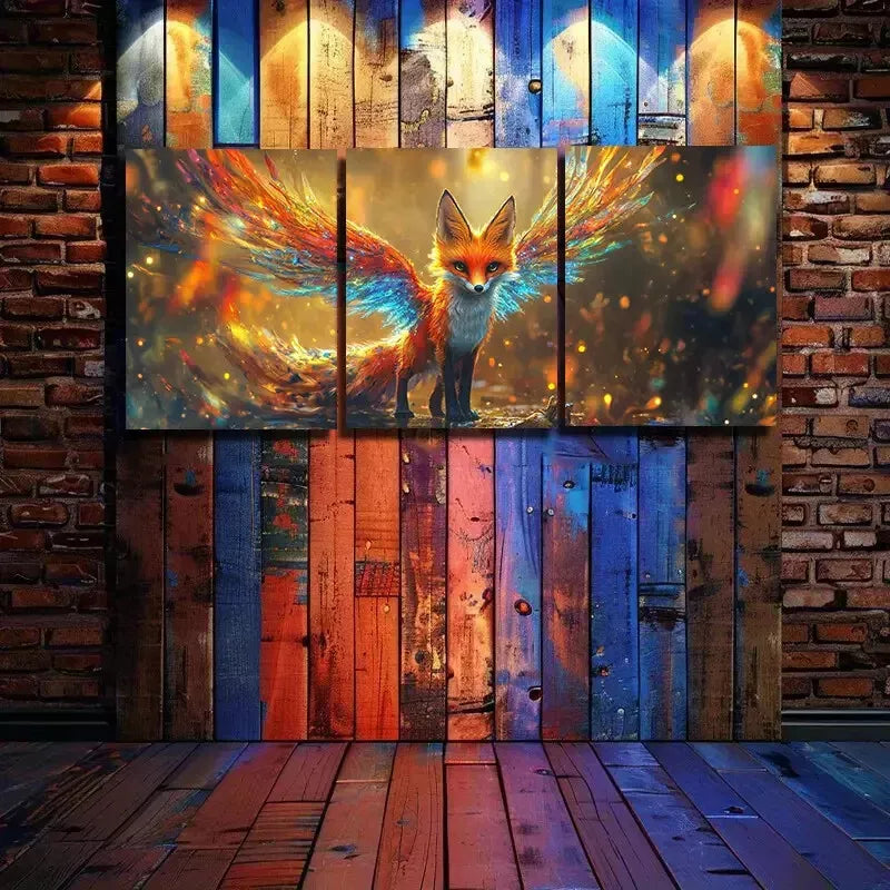 3pcs Charming Fox Canvas Framed 40x60cm - High Quality Print 100% Australian Made Wall Canvas Ready to Hang