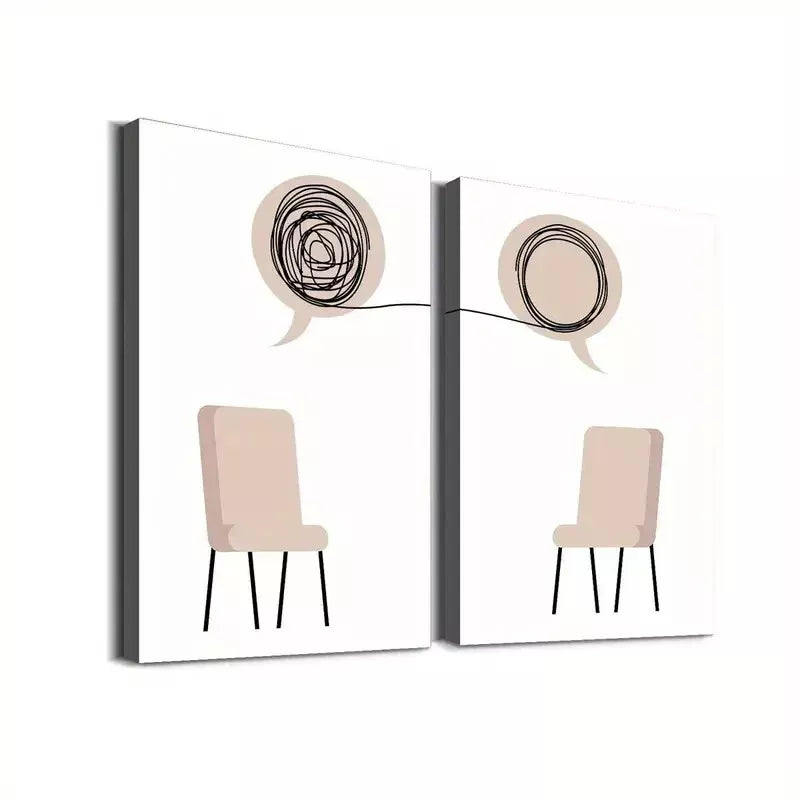 2pcs Modern Minimalist Art Framed 50x75cm - High Quality Print 100% Australian Made Wall Canvas Ready to Hang