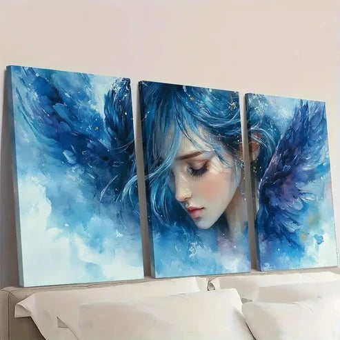 3pcs Girl Watercolor Painting Religious Art RI Wall Art Set Canvas Unframed - High Quality Print 100% Australian Made Wall Canvas