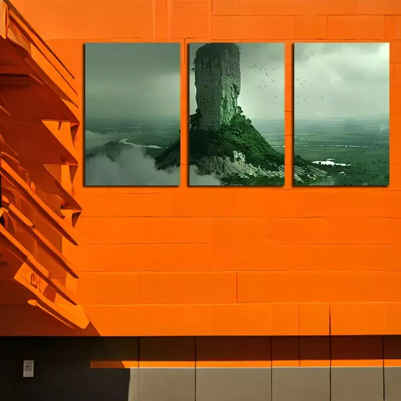 3pcs Mountain Peaks and Lake Surface Canvas Framed 40x60cm - High Quality Print 100% Australian Made Wall Canvas Ready to Hang