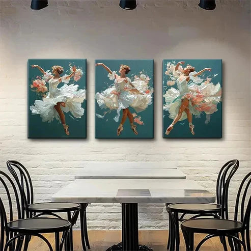 3pcs Elegant Ballet Dance Graceful Perfect Wall Art Set Canvas Unframed - High Quality Print 100% Australian Made Wall Canvas