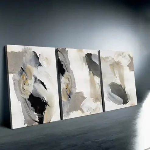 3pcs Nordic Modern Black and White Wall Art Abstract Canvas Framed 60x90cm - High Quality Print 100% Australian Made Wall Canvas Ready to Hang