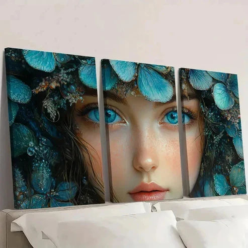 3pcs The Clairvoyant Fine Art Girl E Wall Art Set Canvas Unframed - High Quality Print 100% Australian Made Wall Canvas