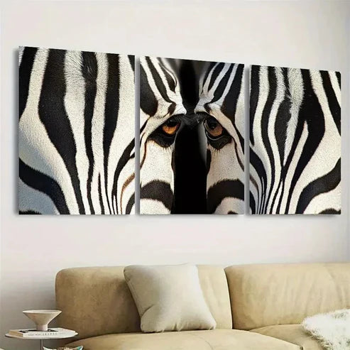 3pcs Zebra Animal Wall Art Set Canvas Unframed - High Quality Print 100% Australian Made Wall Canvas