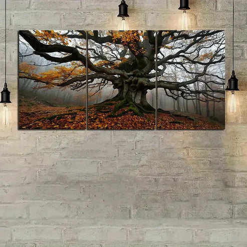 3pcs A Huge Tree Autumn Long Branches Wall Art Canvas Unframed - High Quality Print 100% Australian Made Wall Canvas