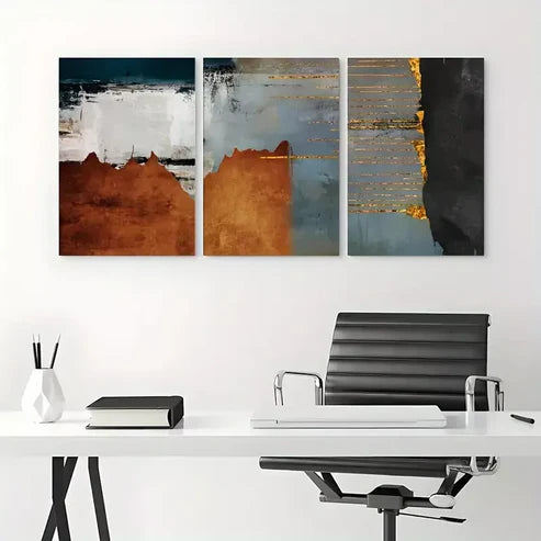 3pcs Mid Century Modern Sage Green Bold Canvas Framed 60x90cm - High Quality Print 100% Australian Made Wall Canvas Ready to Hang