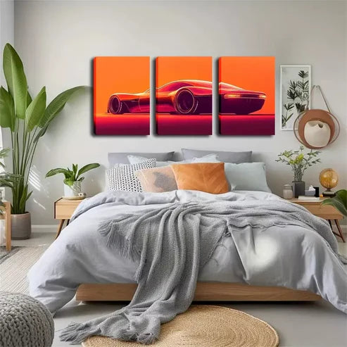 3pcs Future Car Wall Art Canvas Unframed - High Quality Print 100% Australian Made Wall Canvas