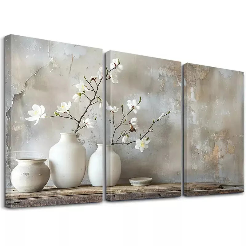 3pcs White Orchid Canvas Framed 40x60cm - High Quality Print 100% Australian Made Wall Canvas Ready to Hang