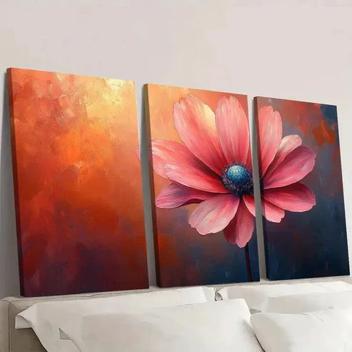 3pcs Painting Print Pink Flower Art W Wall Art Set Canvas Unframed - High Quality Print 100% Australian Made Wall Canvas - Bella Home Decor