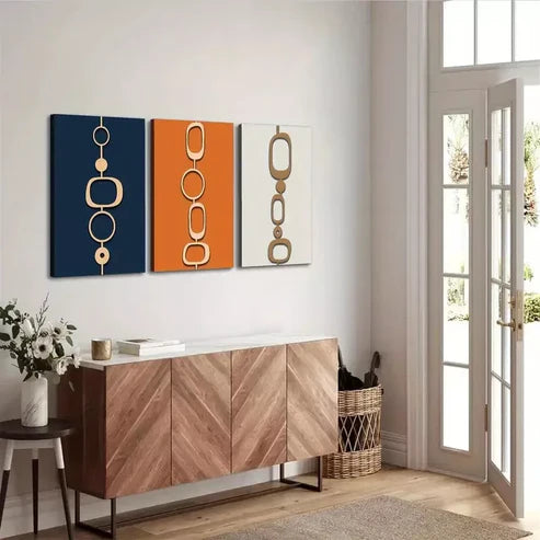 3pcs Abstract and Geometric Art Canvas Framed 60x90cm - High Quality Print 100% Australian Made Wall Canvas Ready to Hang