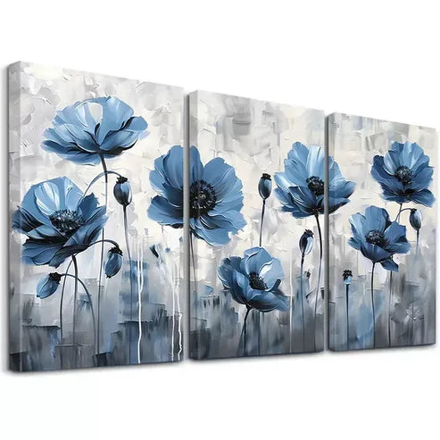 3pcs Modern Botanical Painting Canvas Framed 60x90cm - High Quality Print 100% Australian Made Wall Canvas Ready to Hang