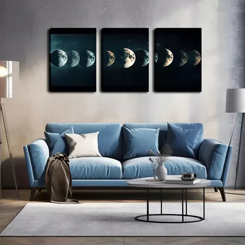 3pcs Different View Of The Earth Wall Art Canvas Unframed - High Quality Print 100% Australian Made Wall Canvas
