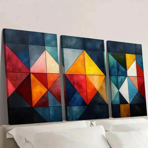 3pcs Geometric Pattern Abstract CF Wall Art Set Canvas Unframed - High Quality Print 100% Australian Made Wall Canvas