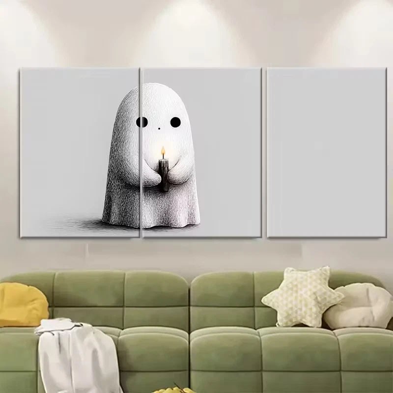 3pcs Cute Halloween Art Print, Metal Print Ready to Hang Art