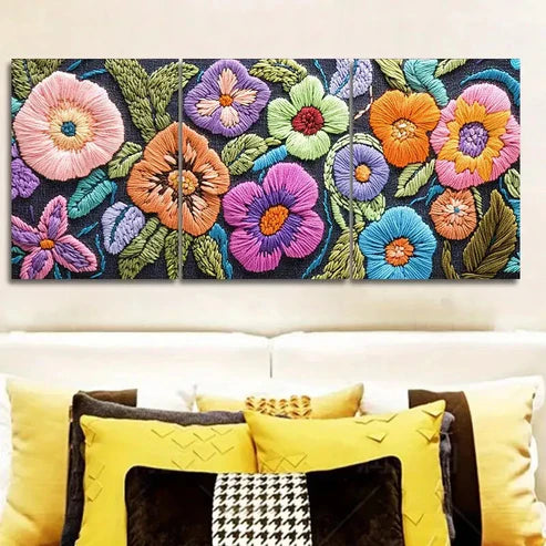 3pcs Abstract Flower Patterns Wall Art Set Wall Art Canvas Unframed – High Quality Print 100% Australian Made Wall Canvas