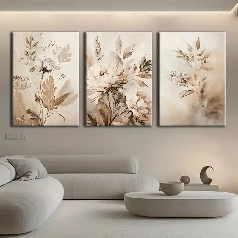 3pcs Vintage Floral Canvas Framed 40x60cm - High Quality Print 100% Australian Made Wall Canvas Ready to Hang