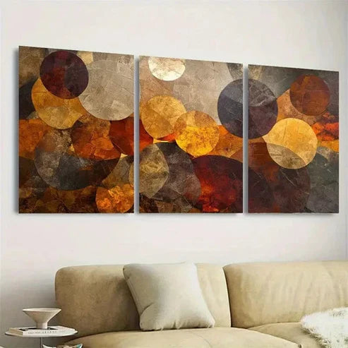 3pcs Earthy Abstractions Wall Art Set Canvas Unframed - High Quality Print 100% Australian Made Wall Canvas