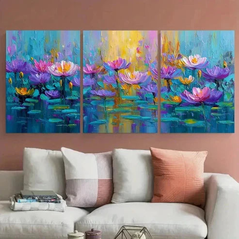 3pcs Hand-Painted Abstract Landscape Wall Art Canvas Unframed – High Quality Print 100% Australian Made Wall Canvas