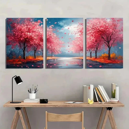 3pcs Abstract Blossom Trees Floral Perfect Wall Art Canvas Unframed – High Quality Print 100% Australian Made Wall Canvas
