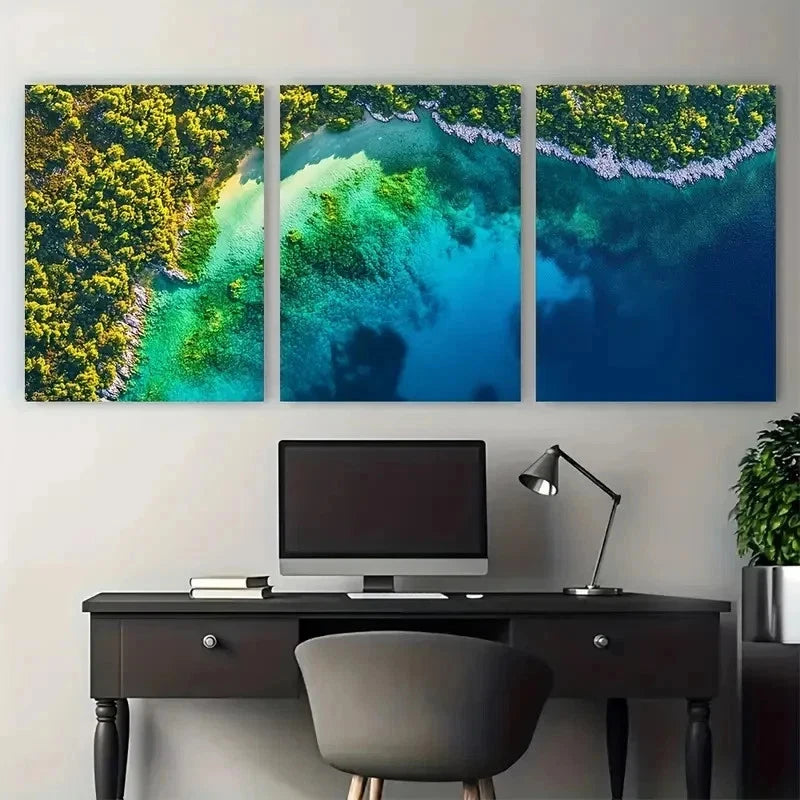 3pcs Lovers Croatia National Park Décor Perfect Wall Art Set Canvas Framed 40x60cm - High Quality Print 100% Australian Made Wall Canvas Ready to Hang