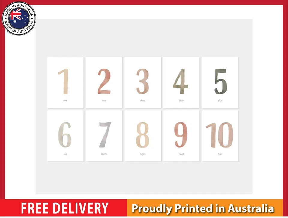 NEW (LAMINATED) Numbers Cards (61X91CM) Educational CHART PICTURE PRINT