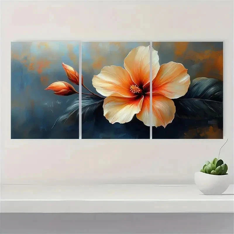 3pcs White Kalawao Flower Tropical Perfect Wall Art Set Canvas Framed 40x60cm - High Quality Print 100% Australian Made Wall Canvas Ready to Hang