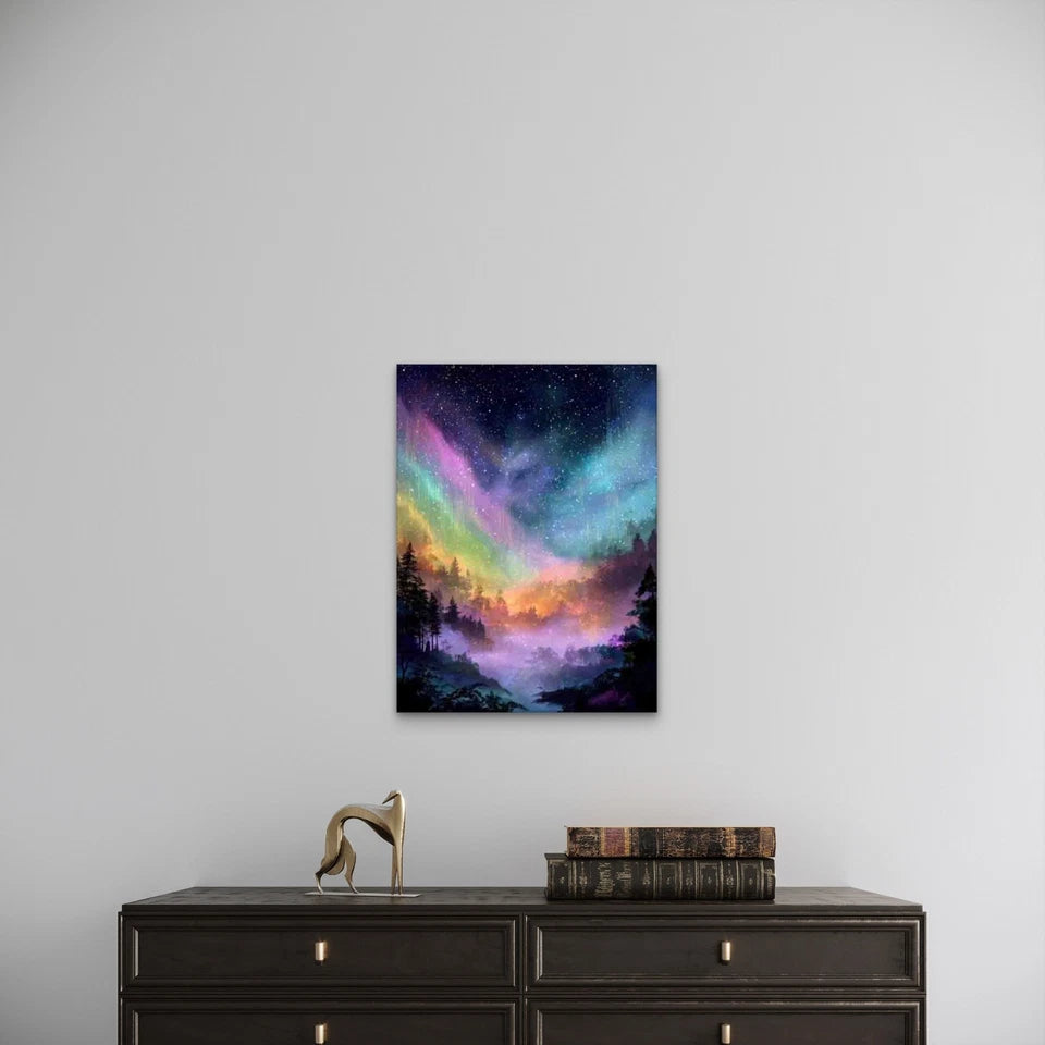 Mystical Rainbow Night Metal Print Ready to Hang