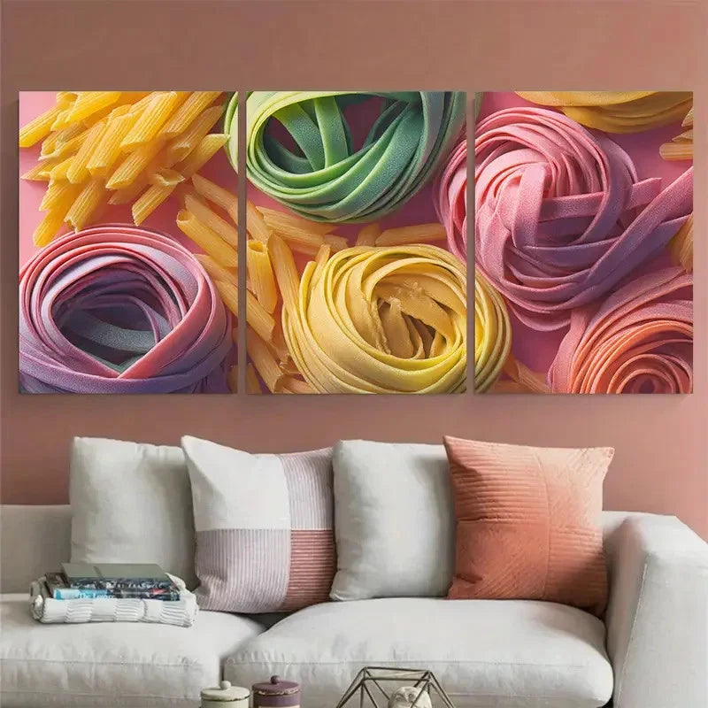 3pcs Kitchen Poster Pasta Quotes Décor Perfect Wall Art Set Canvas Framed 60x90cm - High Quality Print 100% Australian Made Wall Canvas Ready to Hang