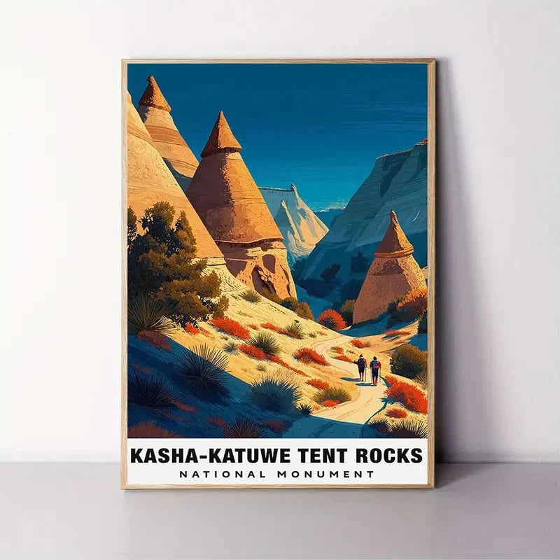 Kasha-Katuwe Tent Rocks National Monument Desert Travel Poster Print Wall Art