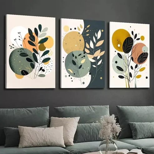 3pcs Abstract Minimalist Boho Art Wall Art Canvas Unframed - High Quality Print 100% Australian Made Wall Canvas