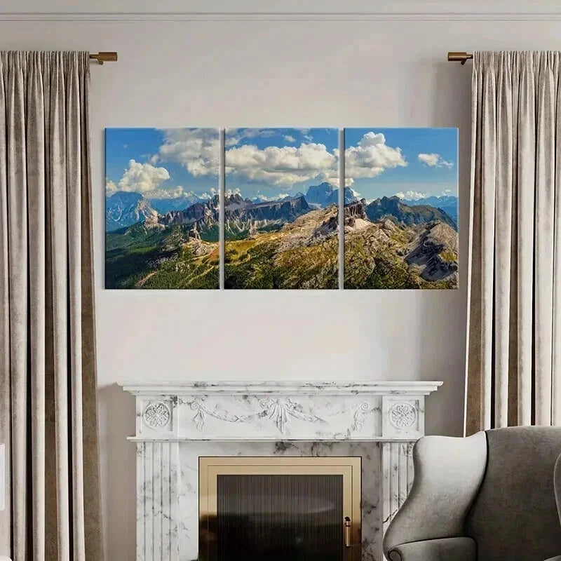 3pcs Mountains Valleys and Hills Landscape Wall Art Set Canvas Framed 40x60cm - High Quality Print 100% Australian Made Wall Canvas Ready to Hang