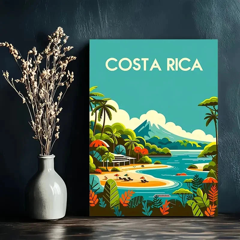 Costa Rica Scenery Art Painting Travel Poster Print Wall Art