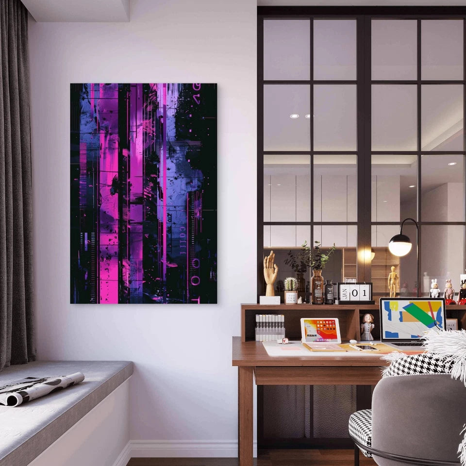 Abstract Glitch Art 40x60cm Metal Print Ready to Hang