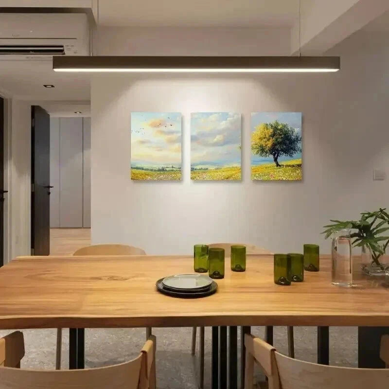 3pcs Classic Green Landscape with a Tree Wall Art Set Canvas Framed 40x60cm - High Quality Print 100% Australian Made Wall Canvas Ready to Hang