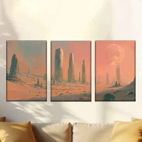 3pcs Stunning Sunset Beach Wall Art Set Canvas Unframed – High Quality Print 100% Australian Made Wall Canvas