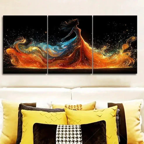 3pcs Women in skirts Wall Art Canvas Unframed - High Quality Print 100% Australian Made Wall Canvas