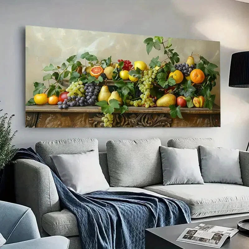 Display of Assorted Fruits wall canvas office home room framed 120x60cm