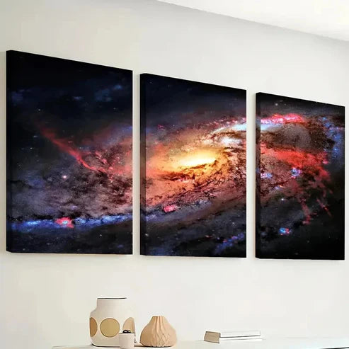 3pcs Galaxy Outer Space Cosmic Wall Art Set Canvas Unframed - High Quality Print 100% Australian Made Wall Canvas