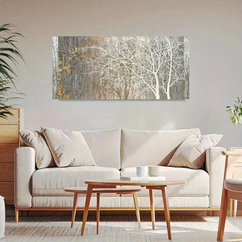 Modern Vintage Birch Tree wall canvas office home room framed 120x60cm