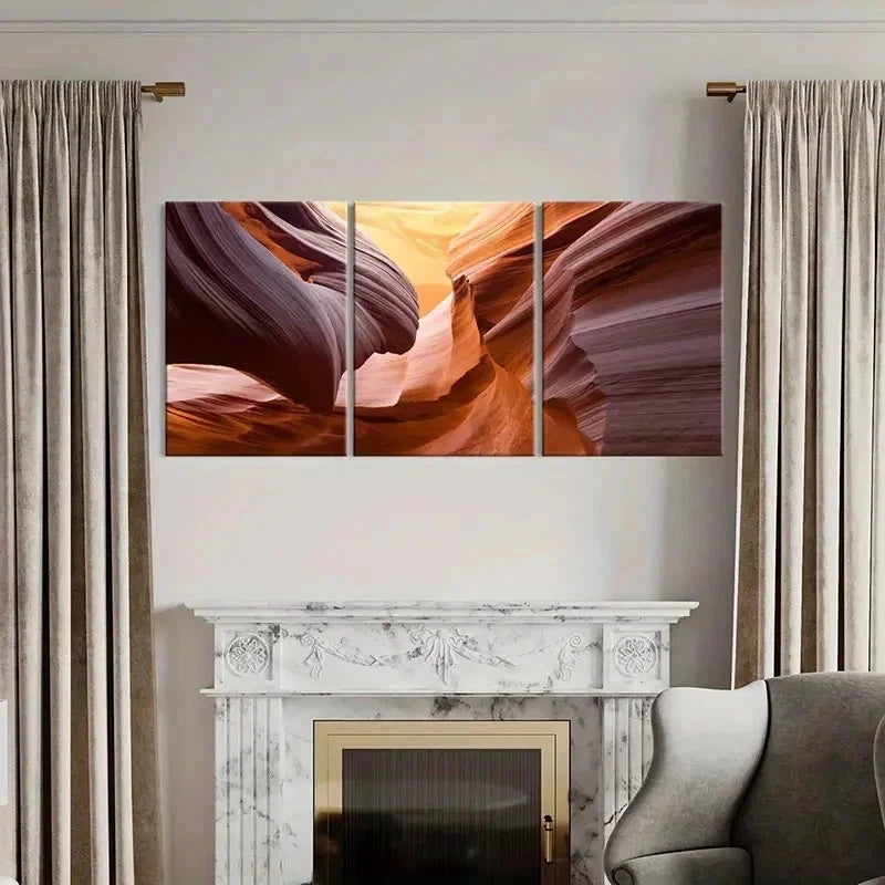 3pcs Aesthetics Mountain Rock Art Painting Wall Art Set Canvas Framed 40x60cm - High Quality Print 100% Australian Made Wall Canvas Ready to Hang