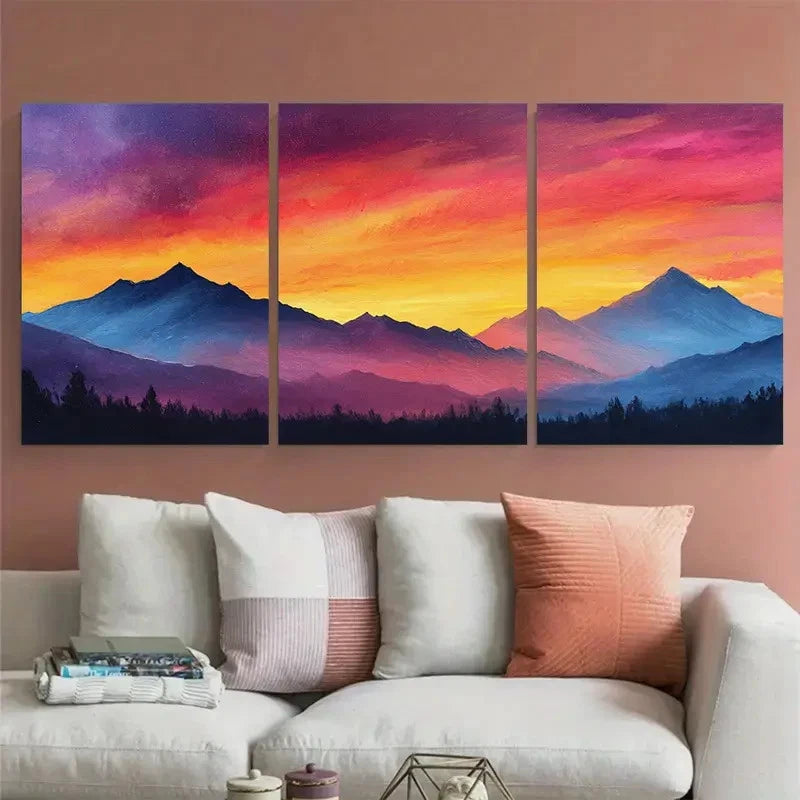 33pcs Sunrise With Colorful Sky Perfect Wall Art Set Canvas Framed 60x90cm - High Quality Print 100% Australian Made Wall Canvas Ready to Hang