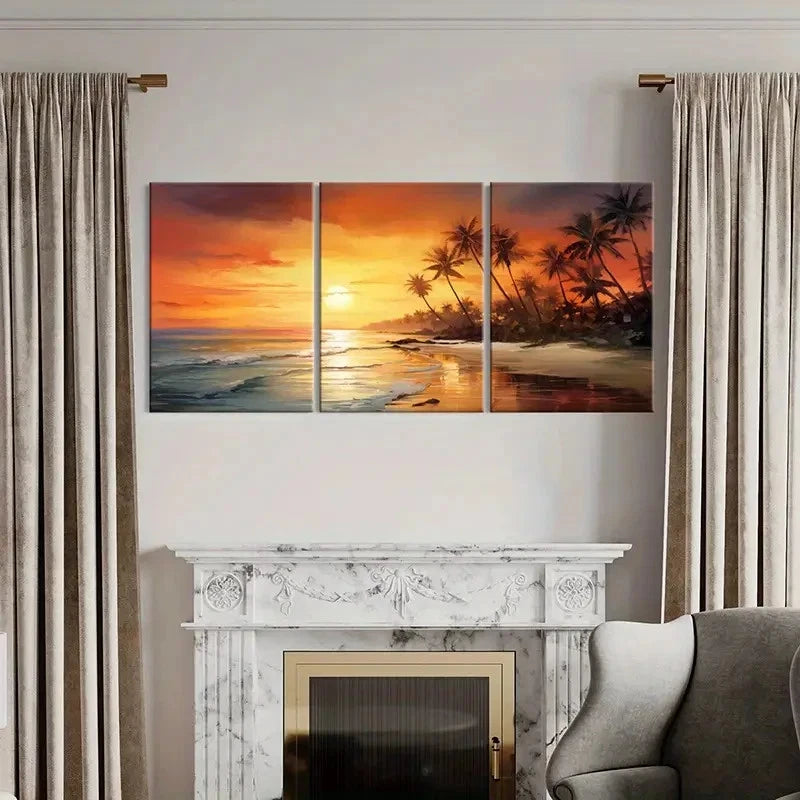3pcs Manly Beach Australia Modern Art Wall Art Set Canvas Framed 60x90cm - High Quality Print 100% Australian Made Wall Canvas Ready to Hang