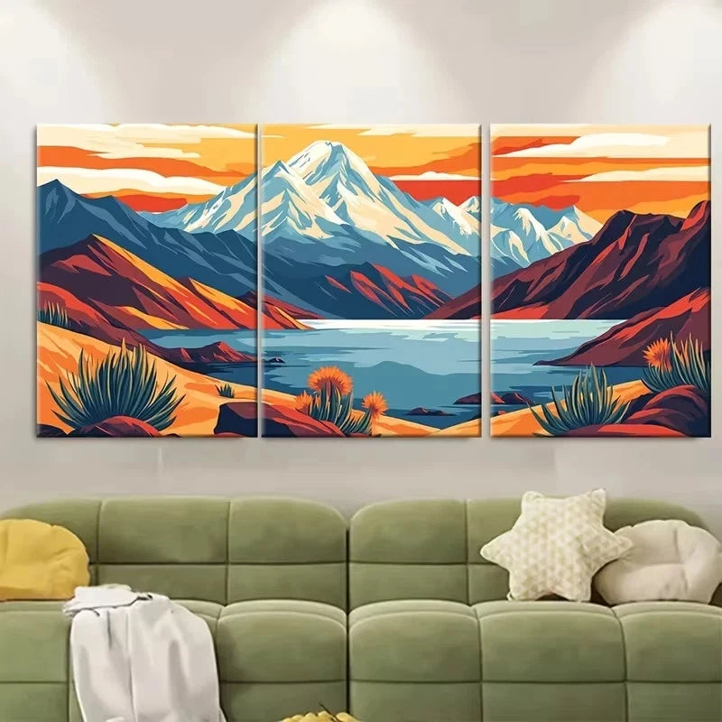3pcs South America & Andes Mountain Scenery Wall Art Set Canvas Framed 60x90cm – High Quality Print 100% Australian Made Wall Canvas Ready to Hang