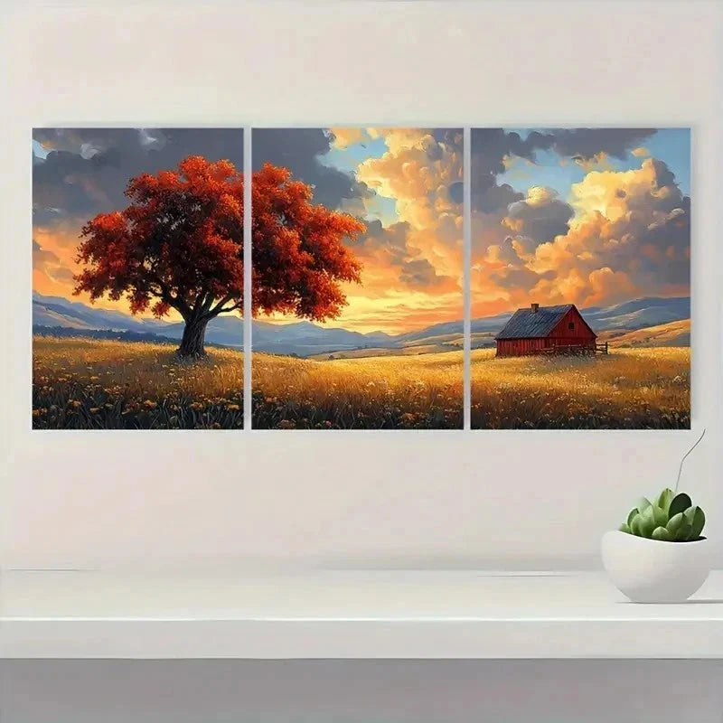 3pcs American Cartland Landscape Perfect Wall Art Set Canvas Framed 40x60cm - High Quality Print 100% Australian Made Wall Canvas Ready to Hang
