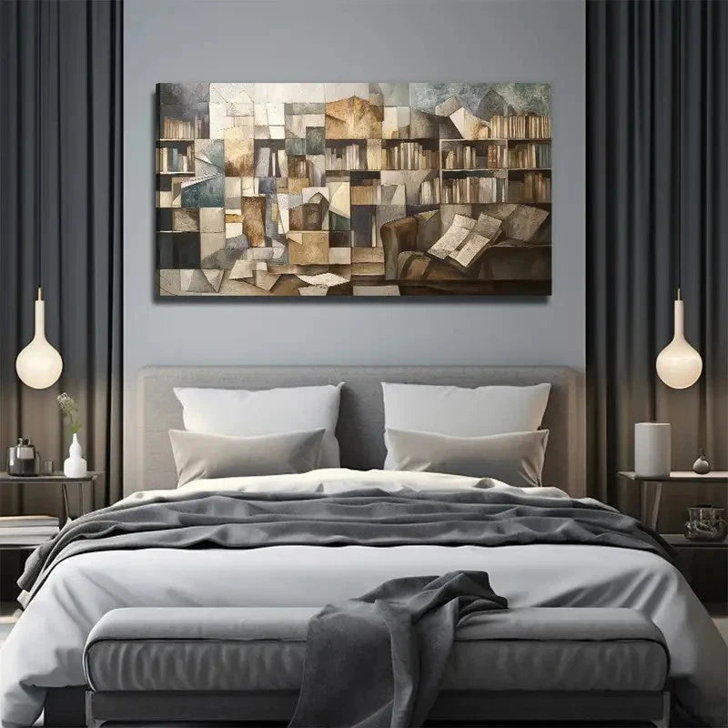 Modern Minimalist Abstract Wall Art Canvas Office Home Room Framed 120x60cm