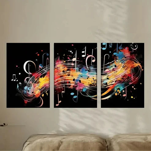 3pcs abstract music background Wall Art Set Canvas Unframed - High Quality Print 100% Australian Made Wall Canvas