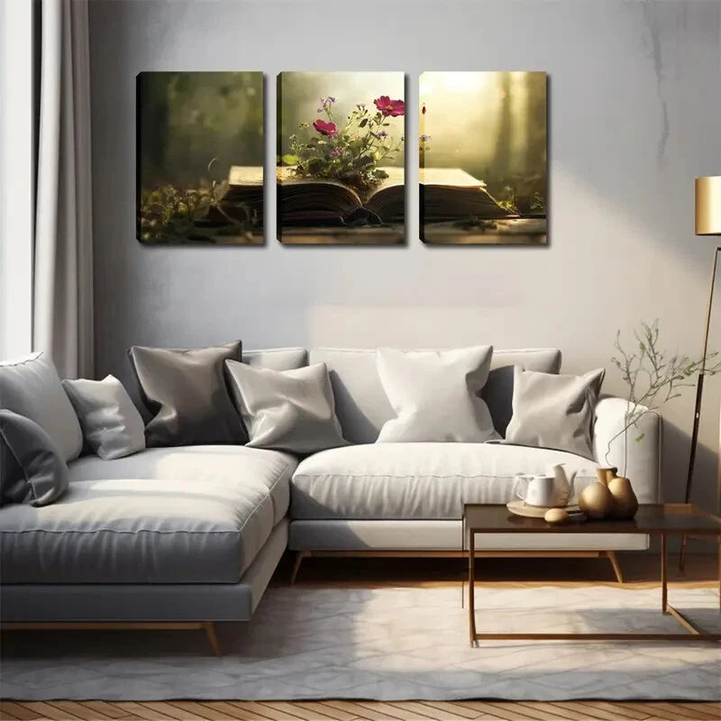 3pcs Modern Minimalist Floral Design Perfect Wall Art Set Canvas Framed 40x60cm - High Quality Print 100% Australian Made Wall Canvas Ready to Hang