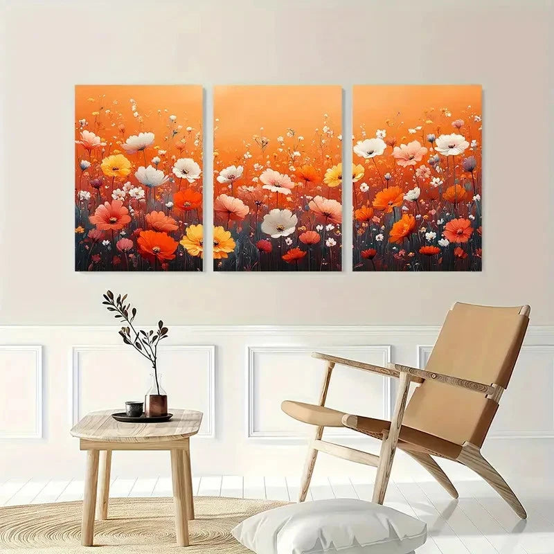 3pcs Abstract Floral Botanical Décor Perfect Wall Art Set Canvas Framed 40x60cm - High Quality Print 100% Australian Made Wall Canvas Ready to Hang